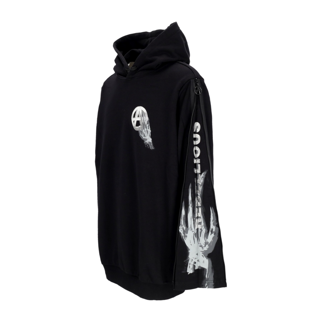 felpa leggera cappuccio uomo skulled logo hoodie BLACK