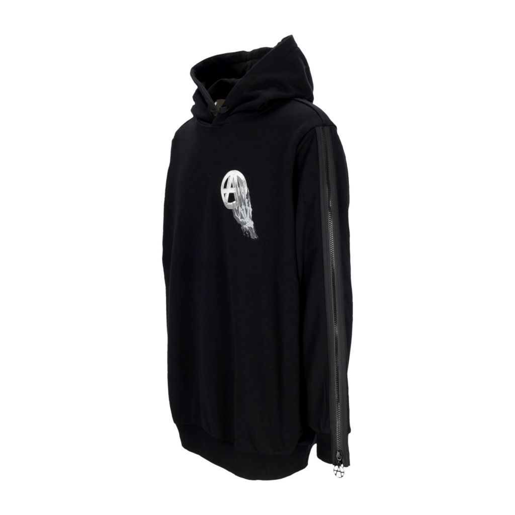 felpa leggera cappuccio uomo skulled logo hoodie BLACK