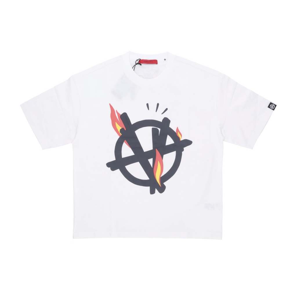 maglietta uomo flamed logo t-shirt WHITE