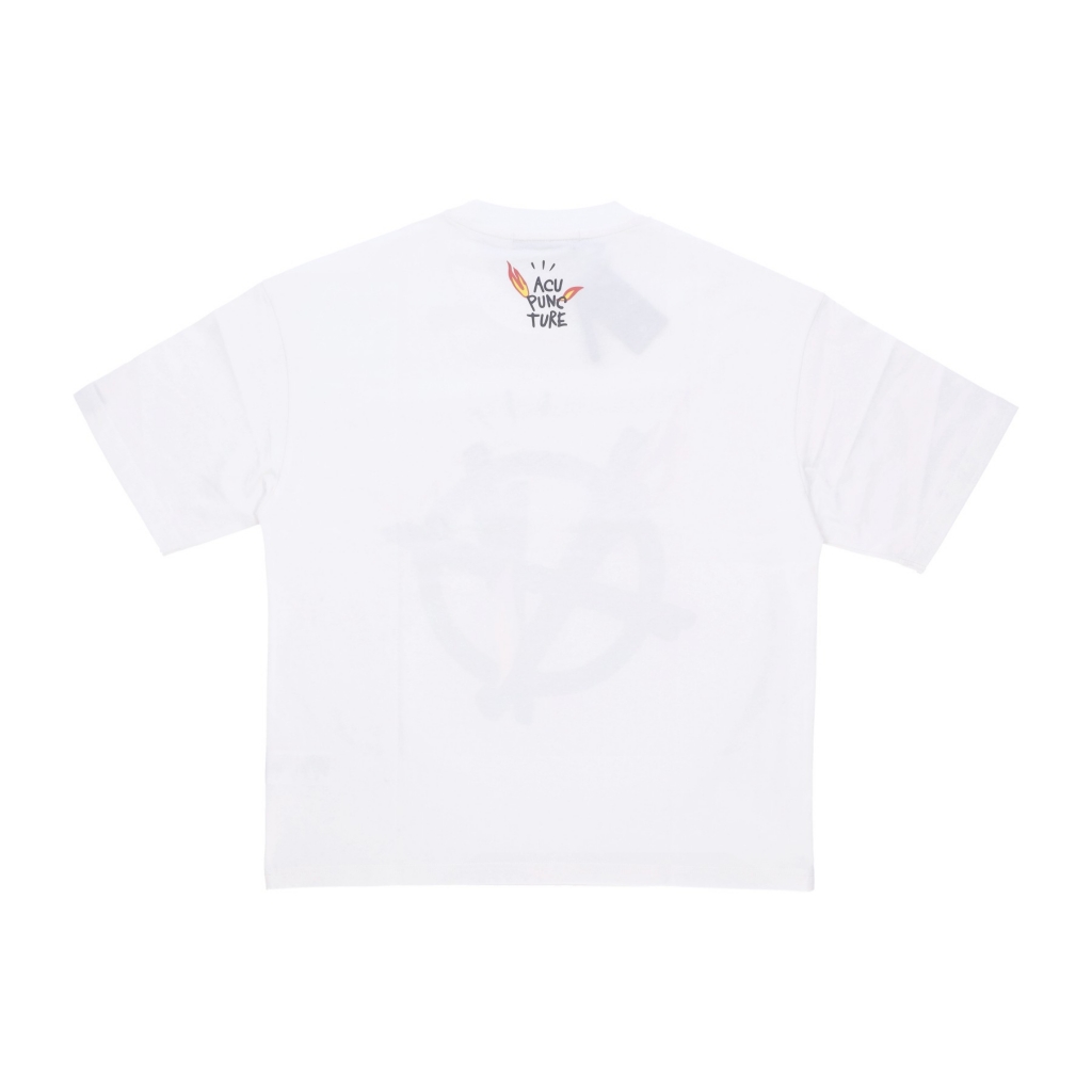 maglietta uomo flamed logo t-shirt WHITE