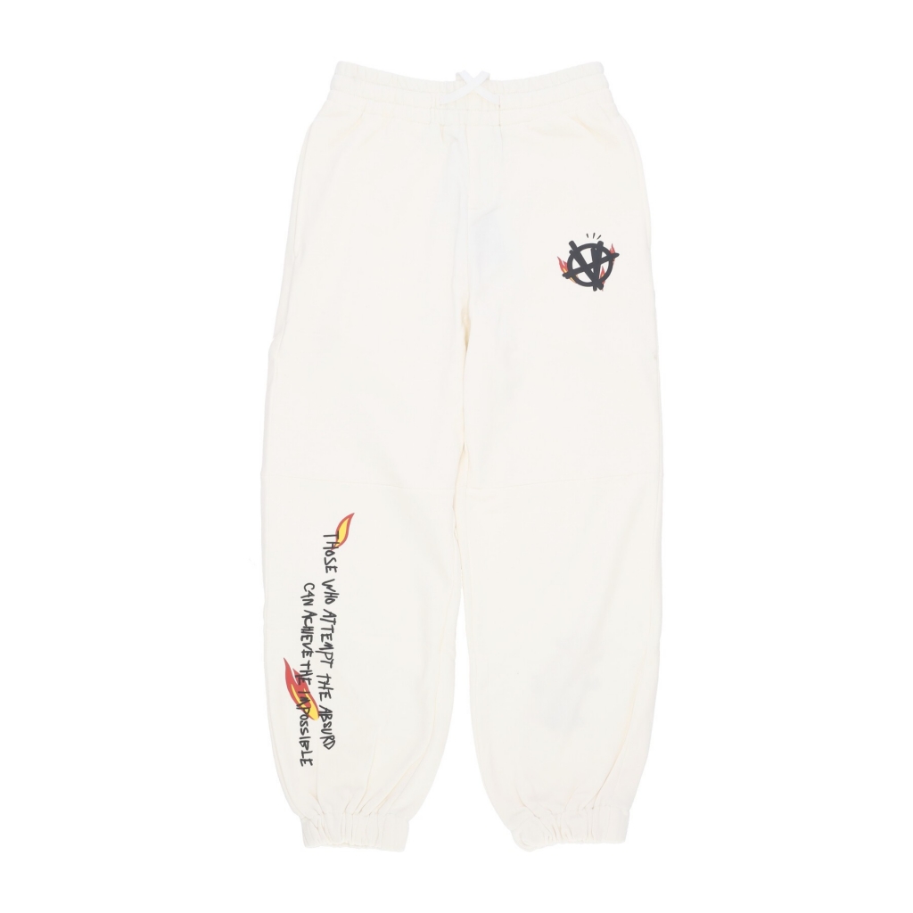 pantalone tuta leggero uomo flamed logo pants WHITE