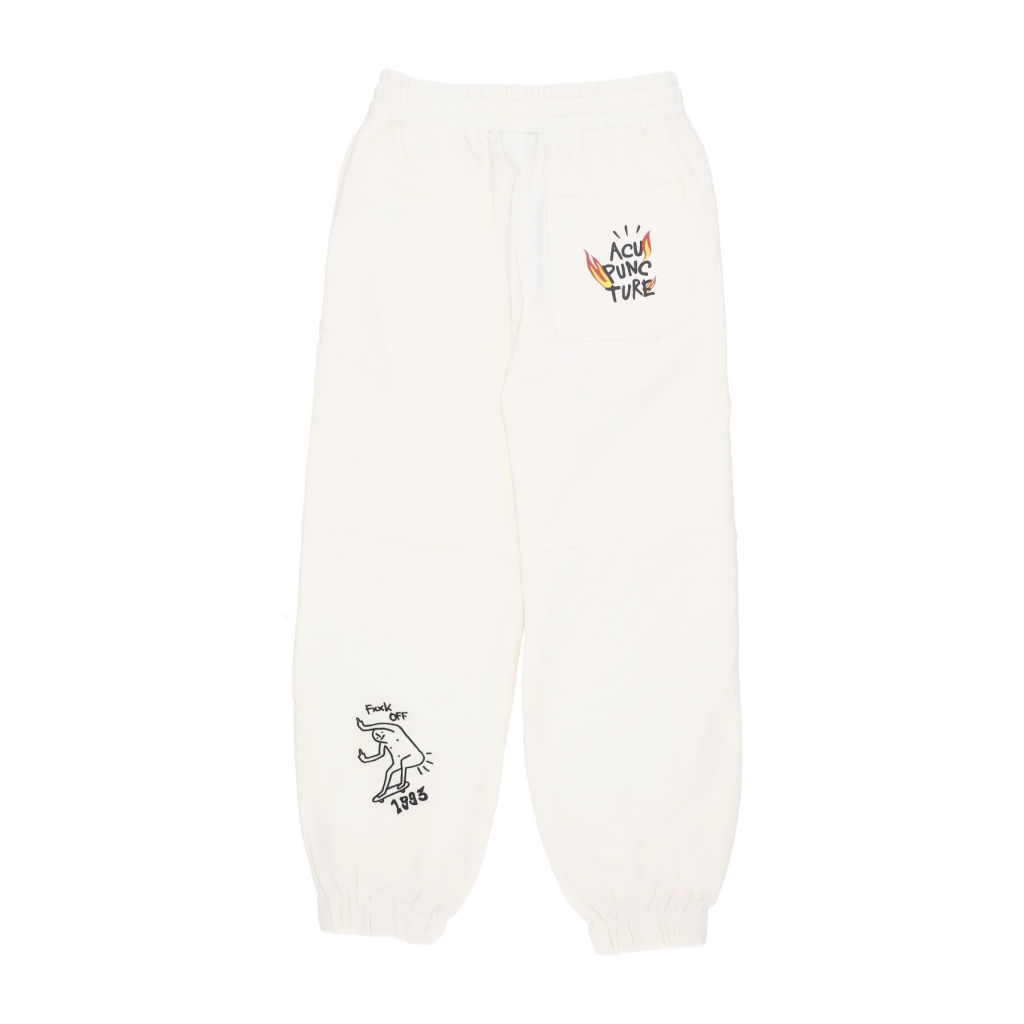 pantalone tuta leggero uomo flamed logo pants WHITE