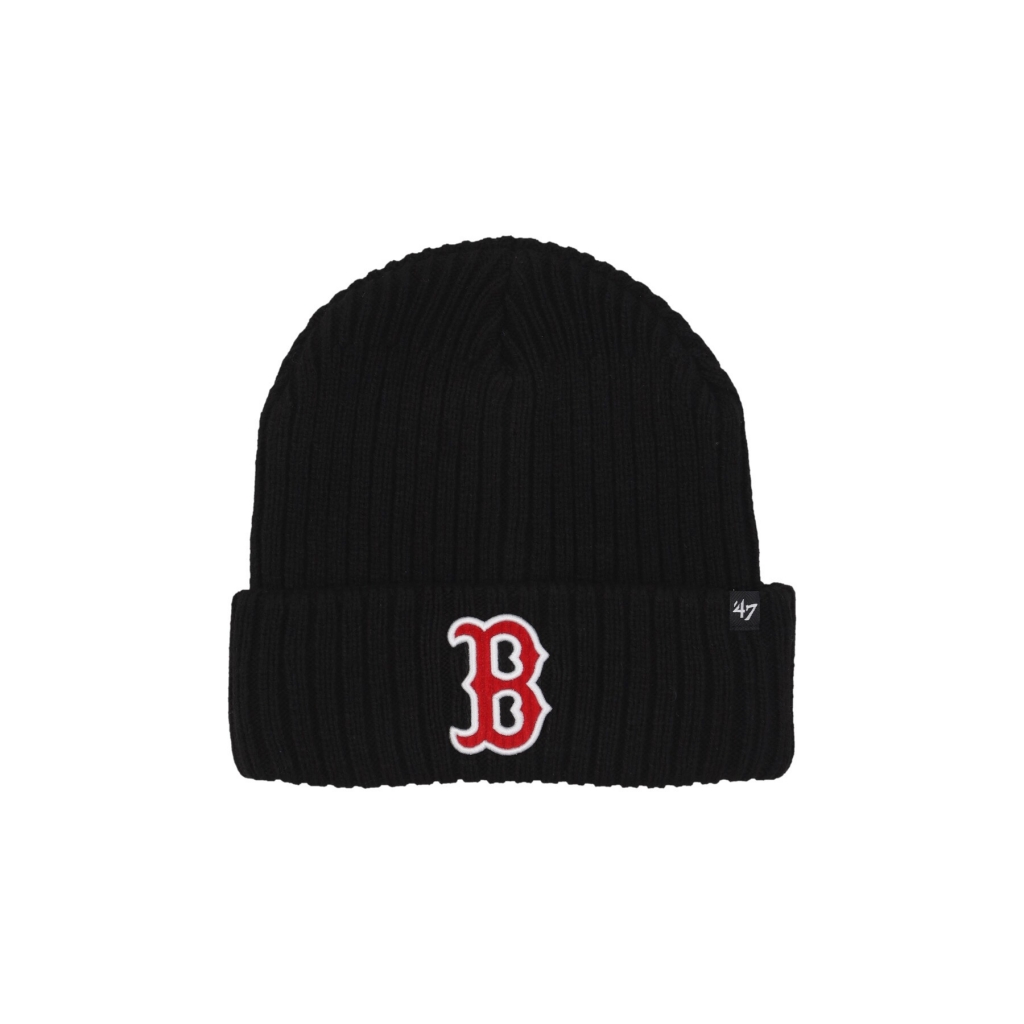 cappello uomo mlb thick cord cuff knit bosred BLACK