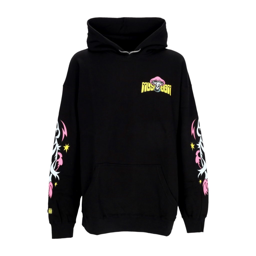 felpa cappuccio uomo flowers hoodie BLACK