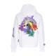 felpa cappuccio uomo skull liquid hoodie WHITE