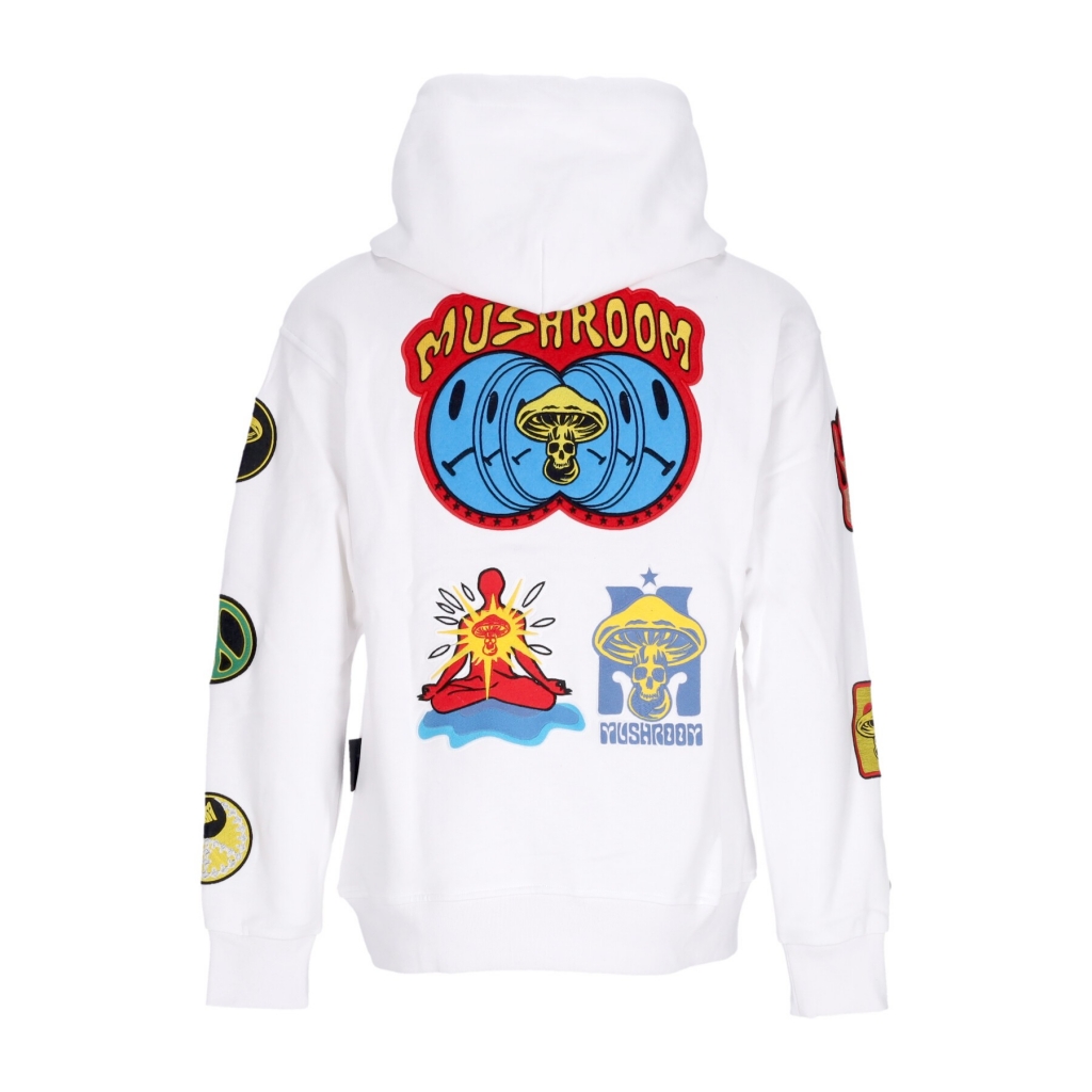 felpa cappuccio uomo stickers hoodie WHITE