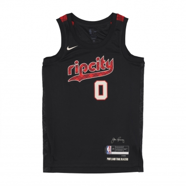 canotta basket uomo nba city edition 2023/24 swingman jersey no 0 damian lillard porbla BLACK