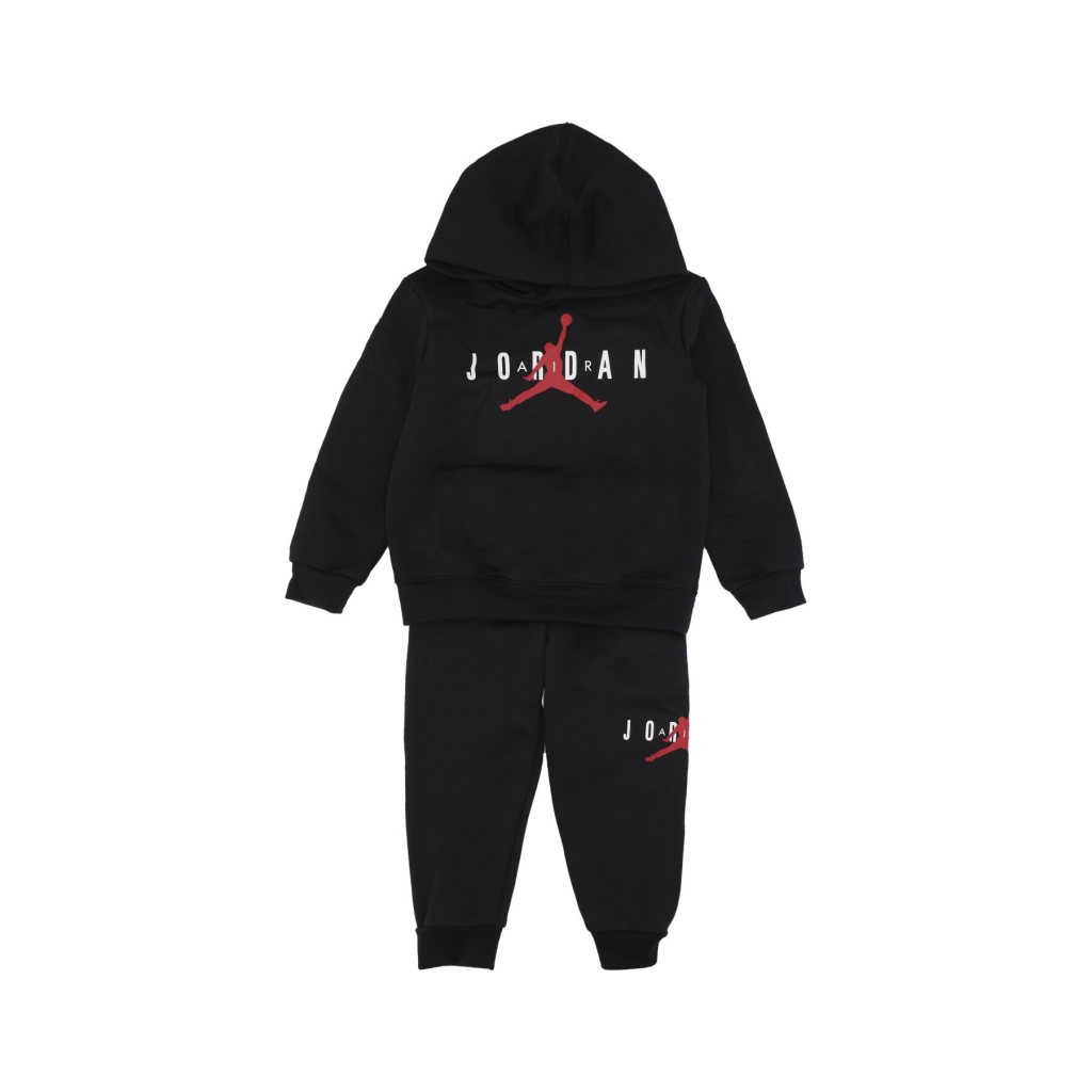 completo tuta bambino sustainable po hoodie set BLACK