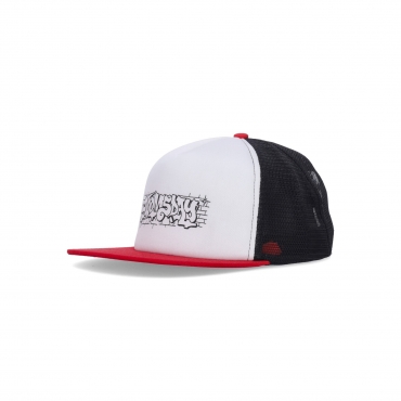 cappellino visiera piatta uomo attitude trucker hat WHITE/BLACK/RED