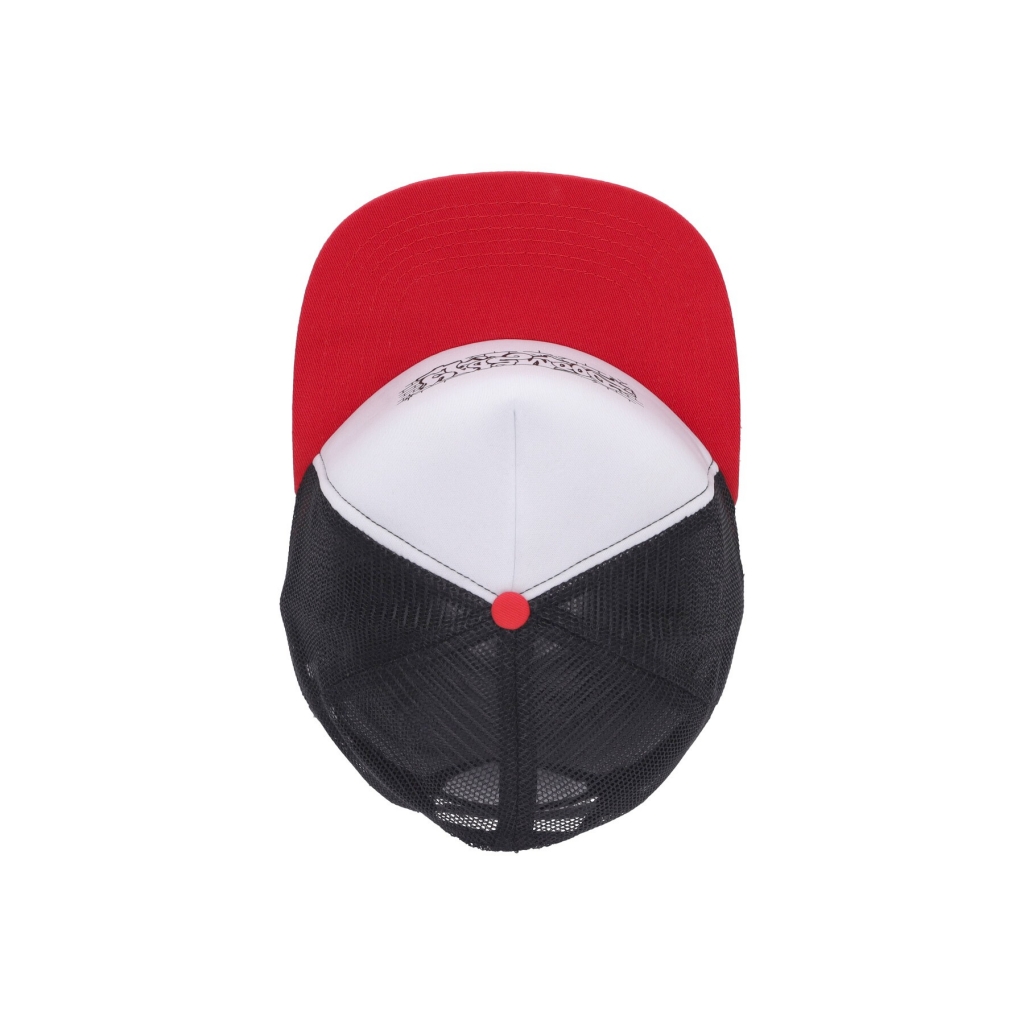 cappellino visiera piatta uomo attitude trucker hat WHITE/BLACK/RED