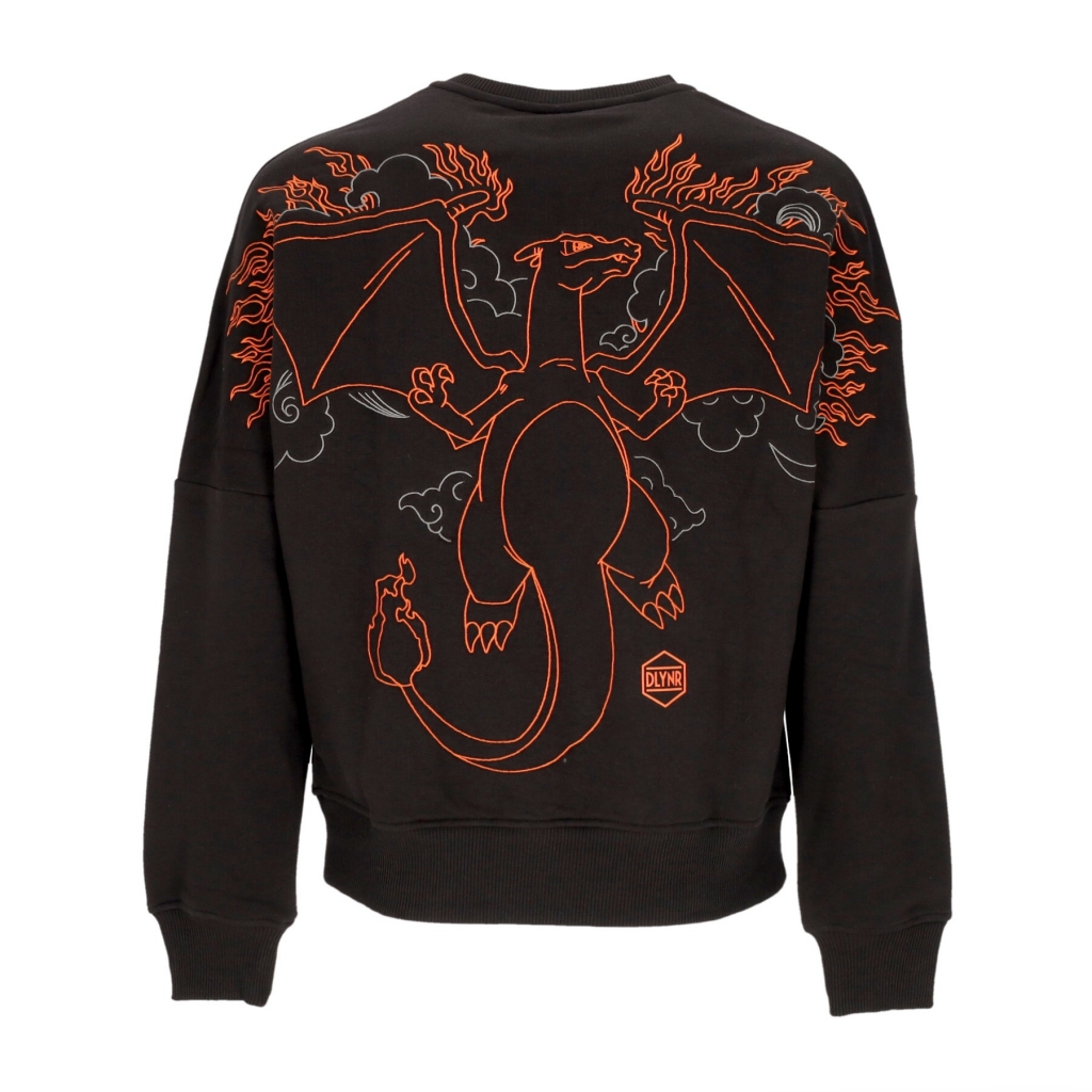 felpa leggera girocollo uomo charizard crewneck x pokemon BLACK