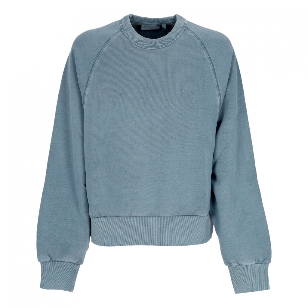 felpa girocollo corta donna w taos sweat VANCOUVER BLUE GARMENT DYED