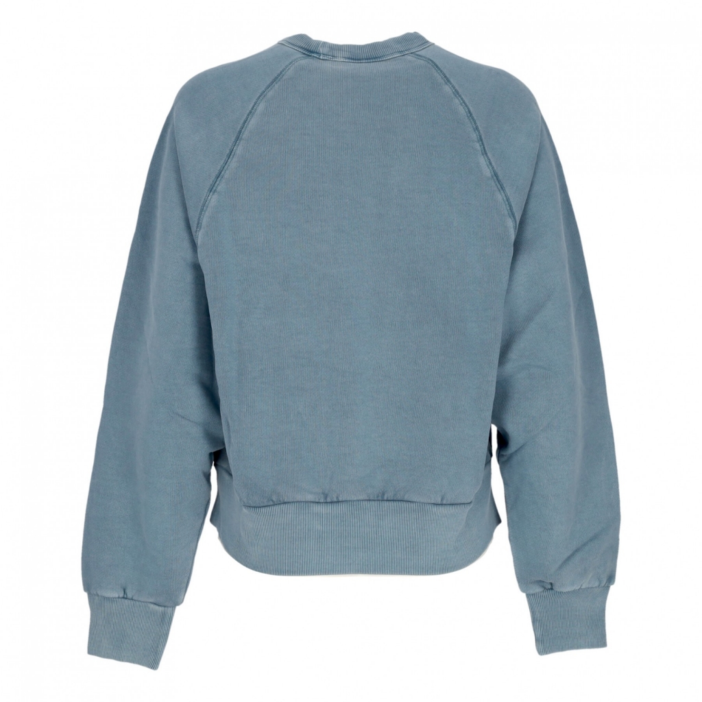 felpa girocollo corta donna w taos sweat VANCOUVER BLUE GARMENT DYED