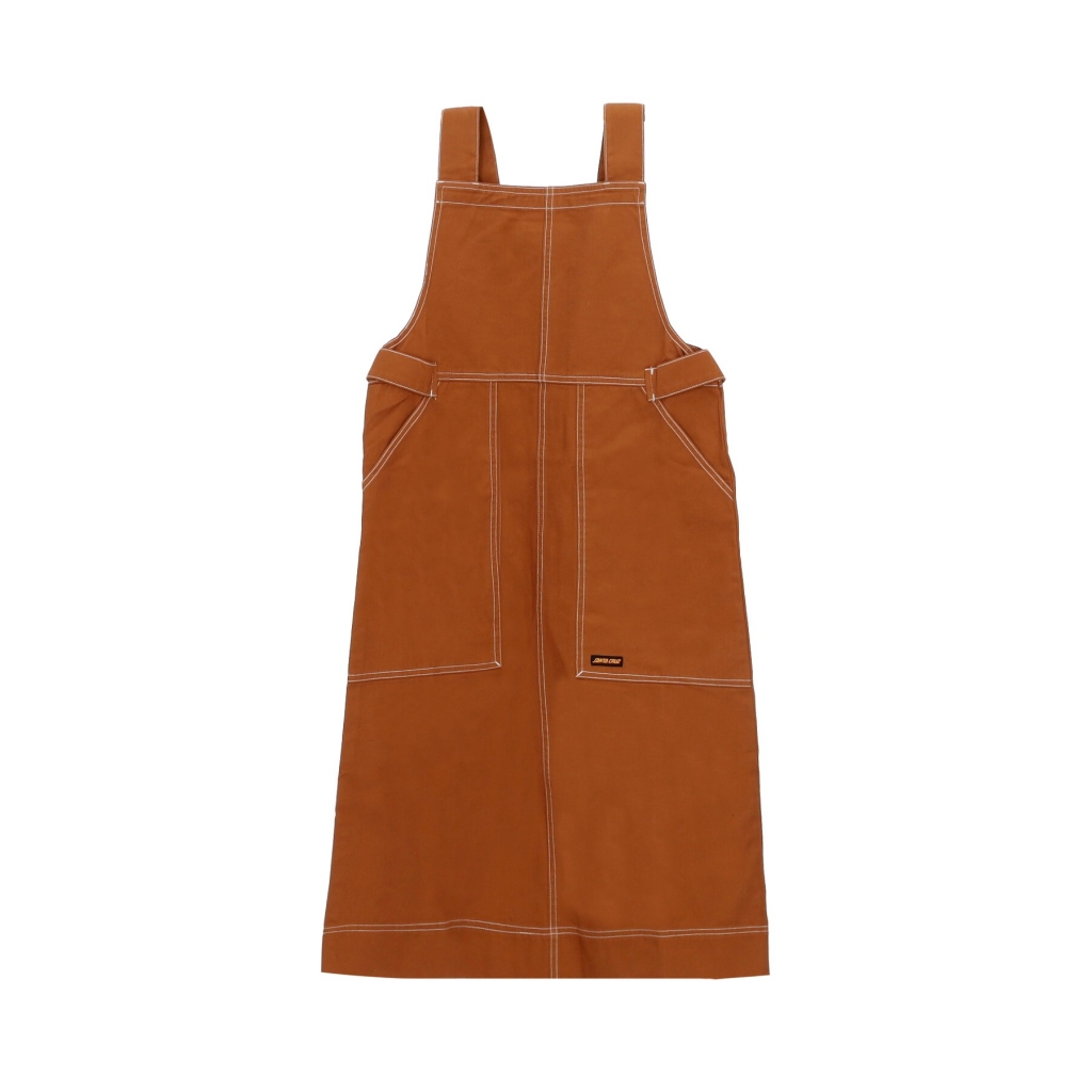 vestito donna classic pinafore dress TAN/WHITE