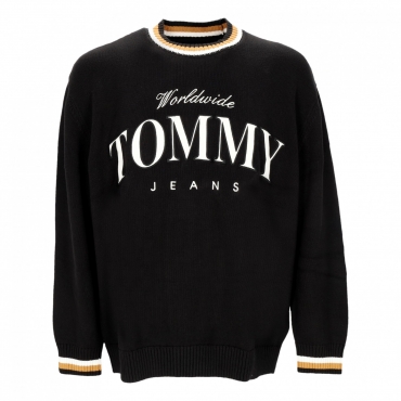 felpa leggera girocollo uomo boxy varsity crewneck ext BLACK