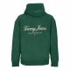 felpa leggera cappuccio zip uomo relaxed luxe zip hoodie COURT GREEN