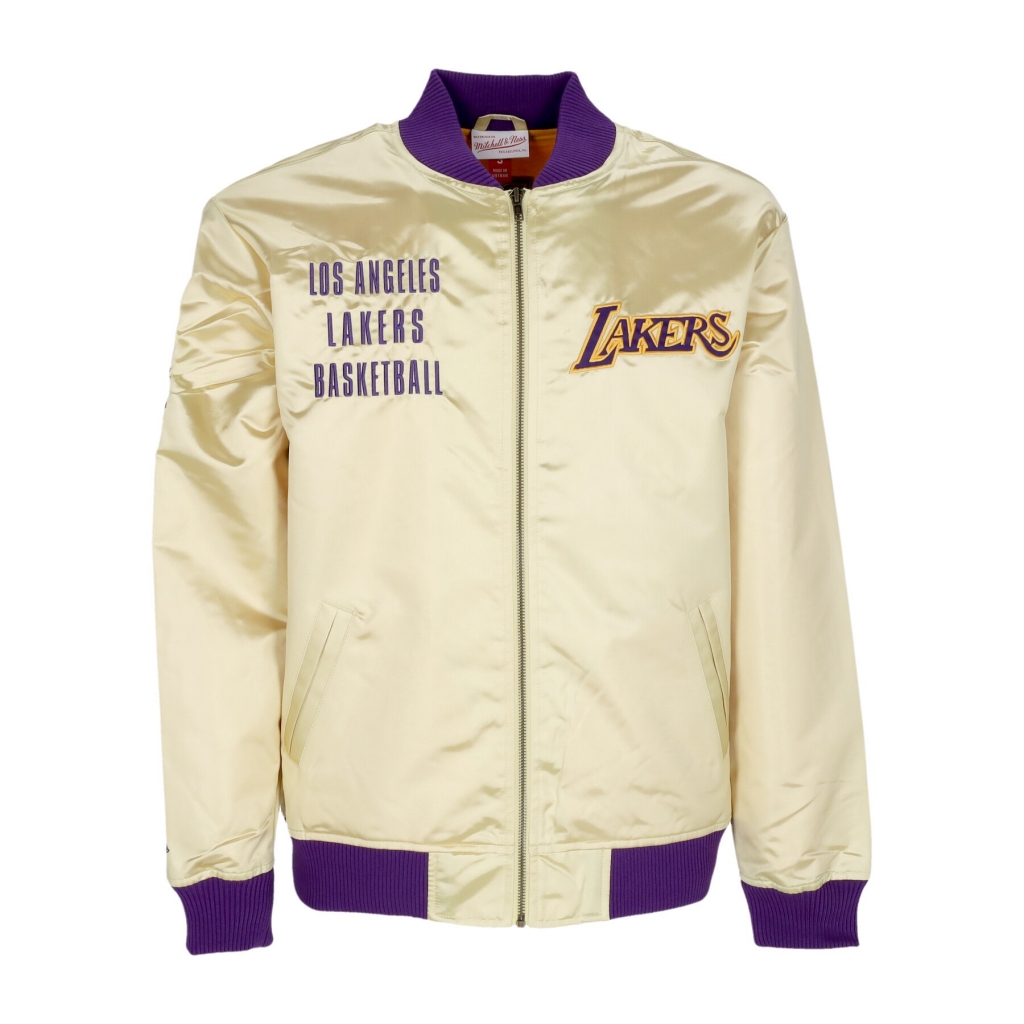 giubbotto bomber uomo nba team og 20 lightweight satin jacket vintage logo loslak GOLD