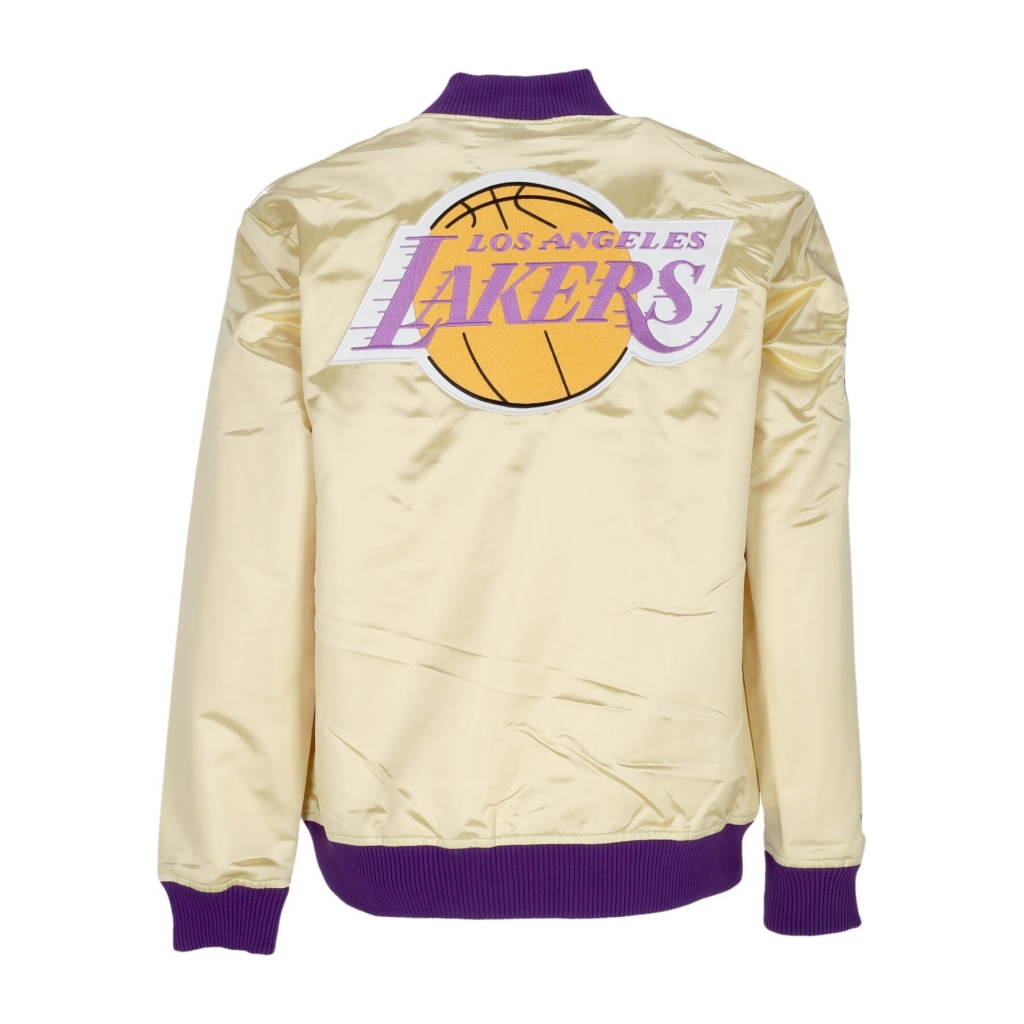 giubbotto bomber uomo nba team og 20 lightweight satin jacket vintage logo loslak GOLD