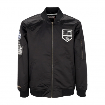 giubbotto bomber uomo nhl lightweight satin bomber loskin BLACK