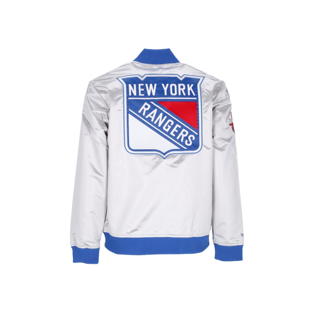 giubbotto bomber uomo nhl team og 20 lightweight satin jacket vintage logo neyran SILVER