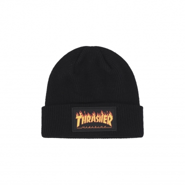 cappello uomo flame patch beanie BLACK