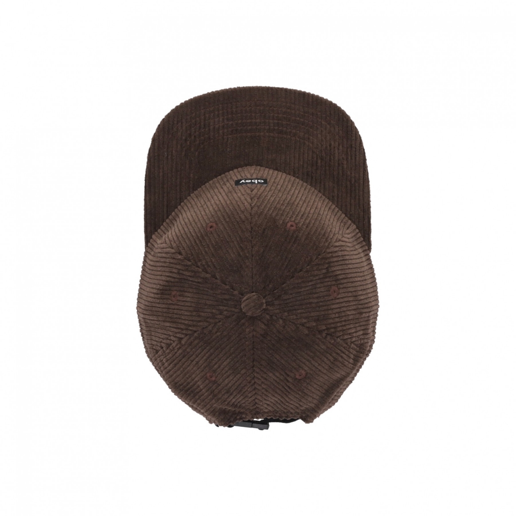 cappellino visiera piatta uomo cord label 6 panel strapback BROWN