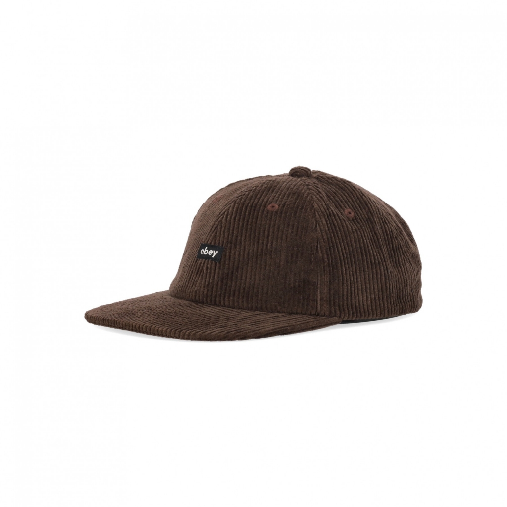 cappellino visiera piatta uomo cord label 6 panel strapback BROWN