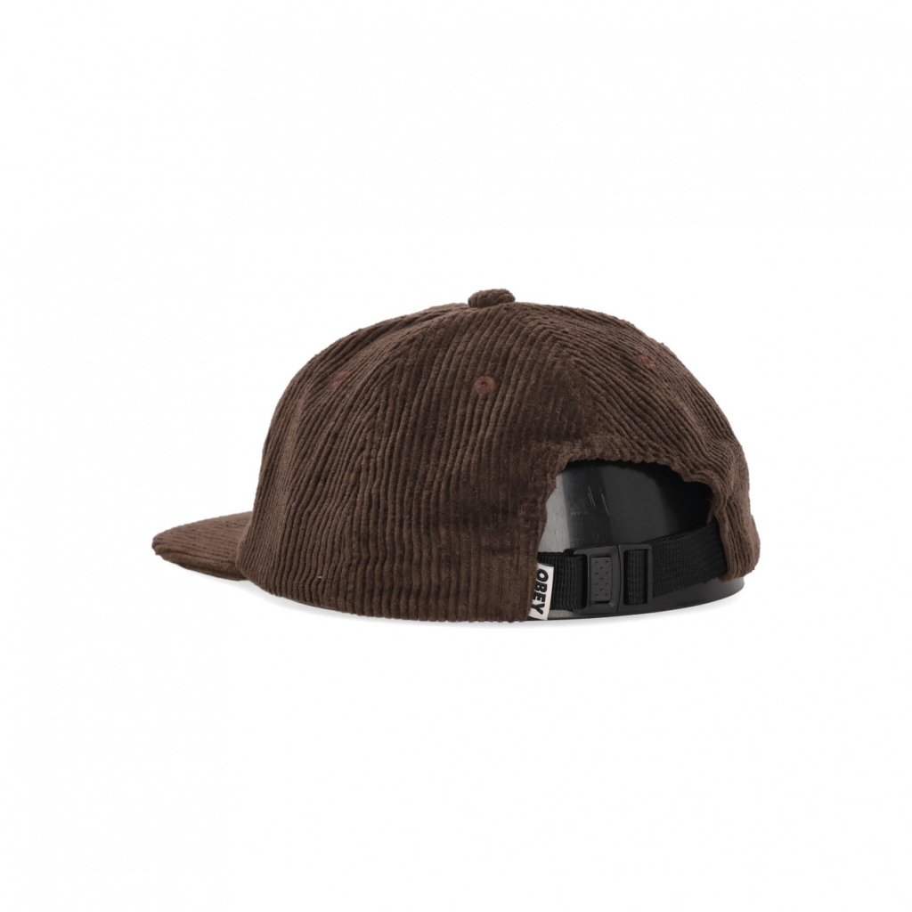 cappellino visiera piatta uomo cord label 6 panel strapback BROWN