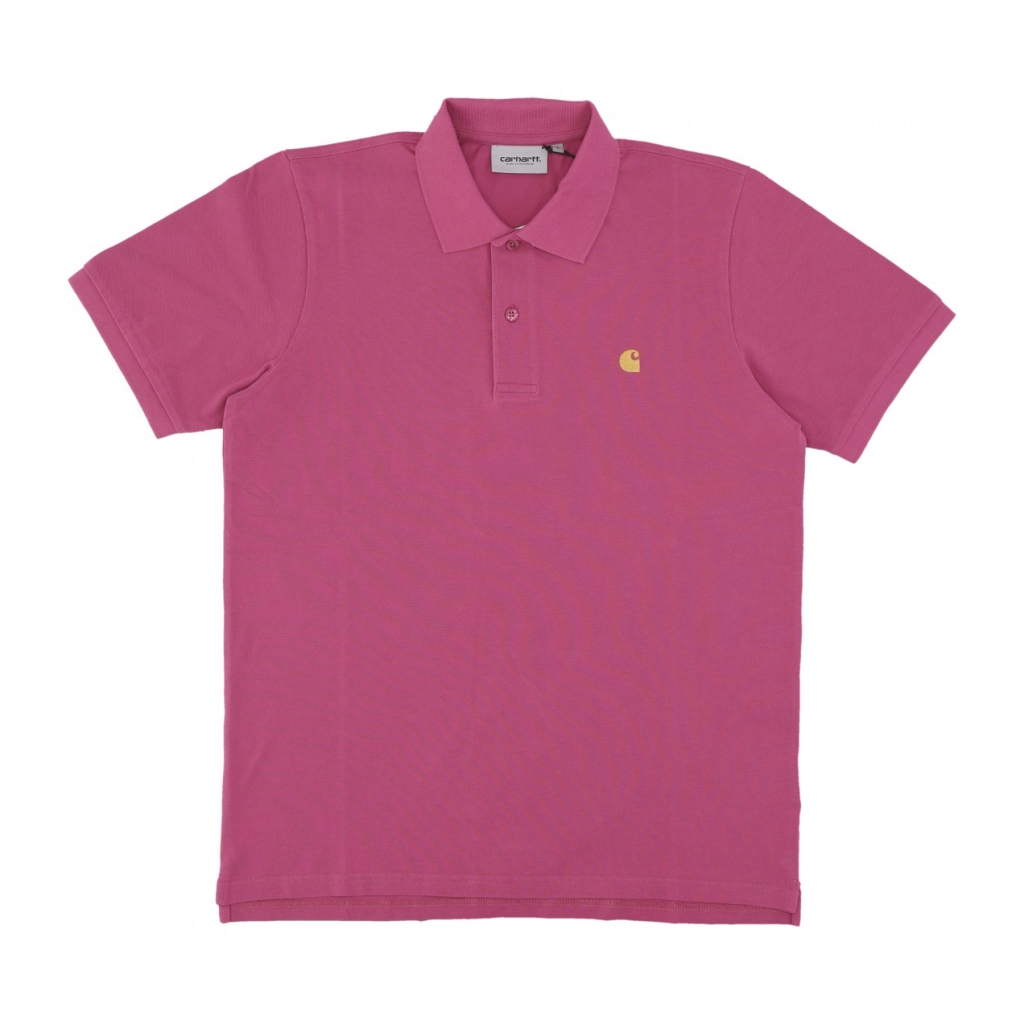 polo manica corta uomo chase pique polo MAGENTA/GOLD