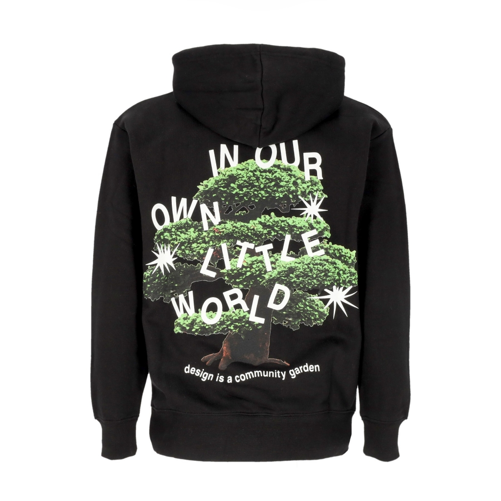 felpa cappuccio uomo community garden hoodie BLACK