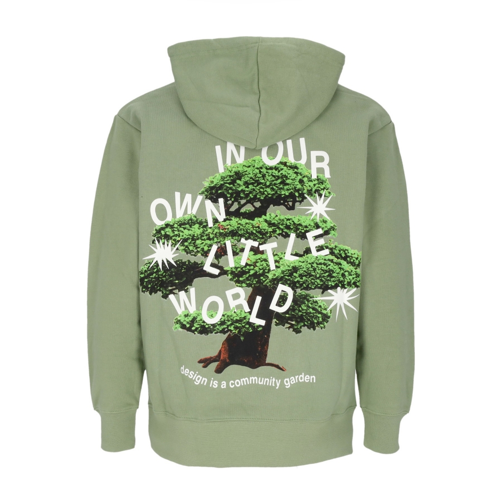 felpa cappuccio uomo community garden hoodie BASIL