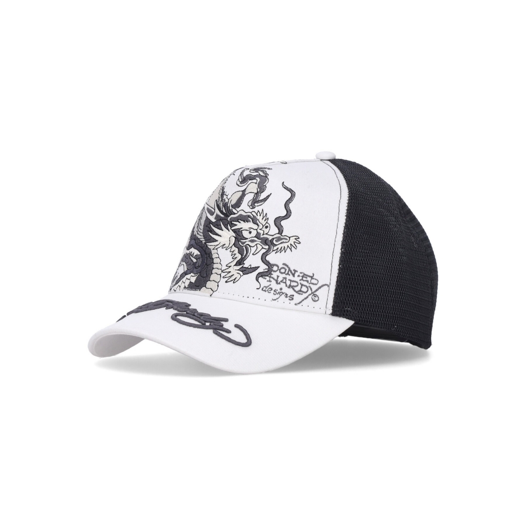 cappellino visiera curva uomo mono giant dragon twill front mesh trucker WHITE/BLACK