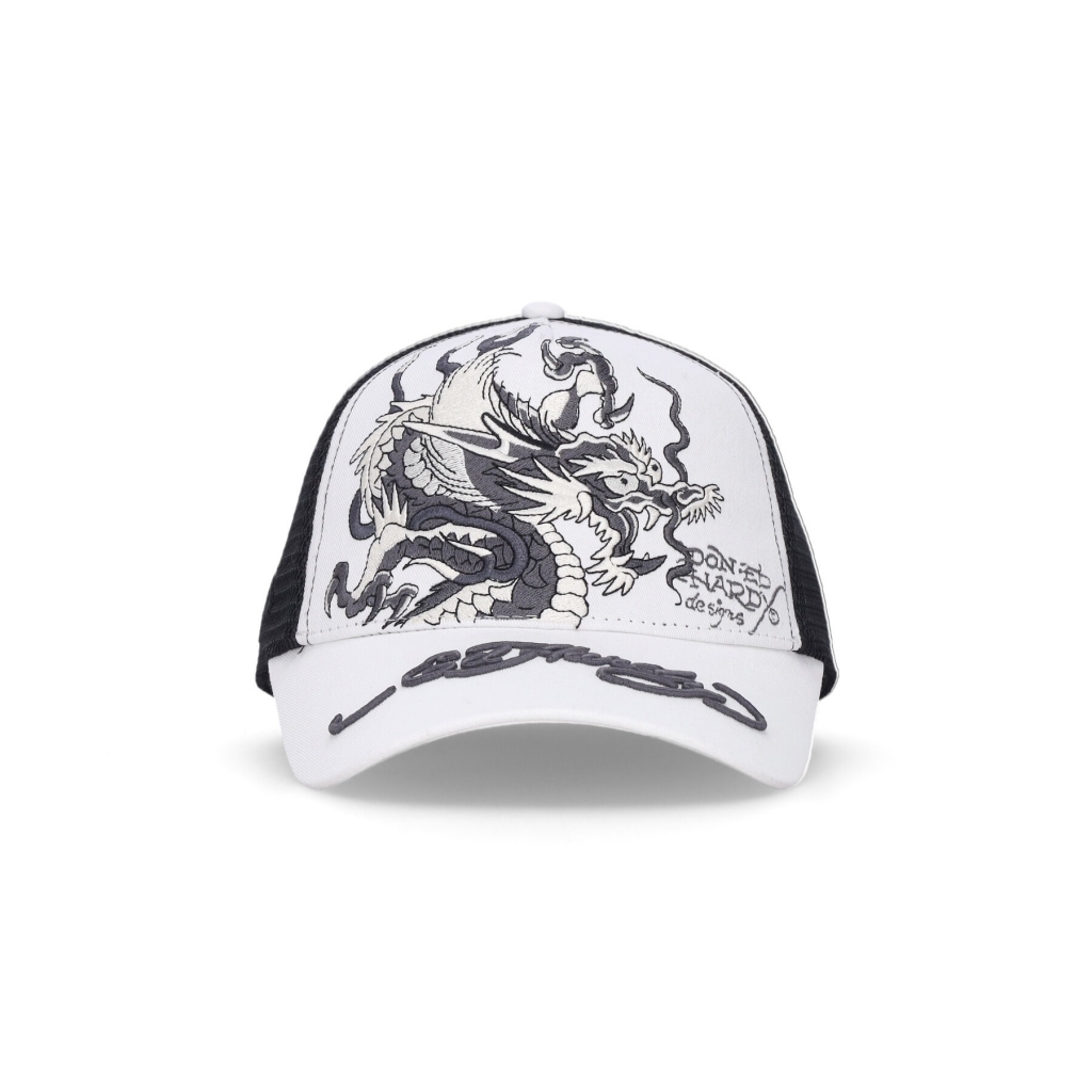 cappellino visiera curva uomo mono giant dragon twill front mesh trucker WHITE/BLACK