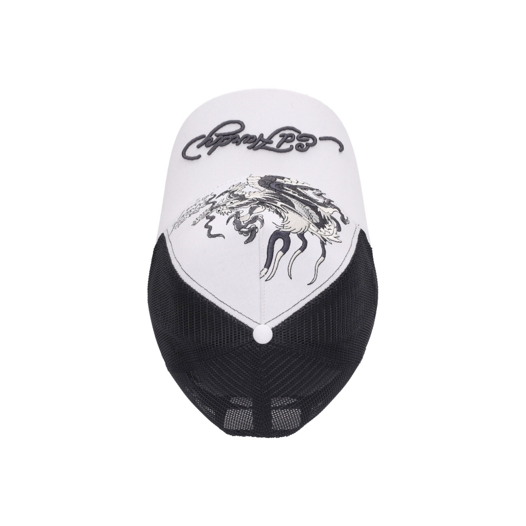 cappellino visiera curva uomo mono giant dragon twill front mesh trucker WHITE/BLACK