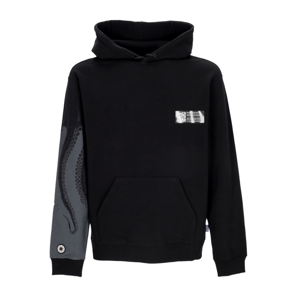 felpa leggera cappuccio uomo side hoodie BLACK