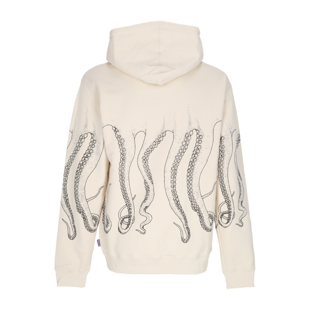 felpa leggera cappuccio uomo outline hoodie BLACK/DUSTY WHITE