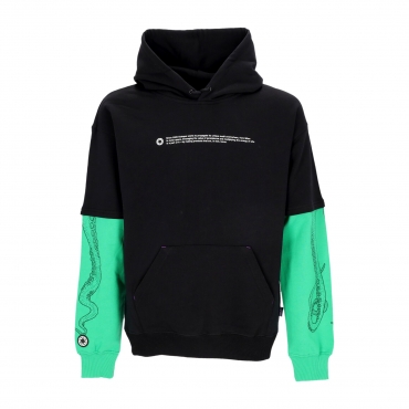 felpa leggera cappuccio uomo logo overhoodie hoodie GREEN/BLACK