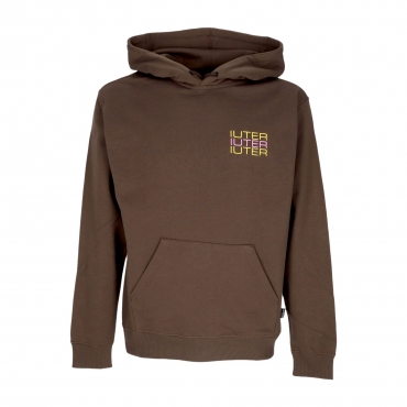 felpa leggera cappuccio uomo spine skulls hoodie BROWN