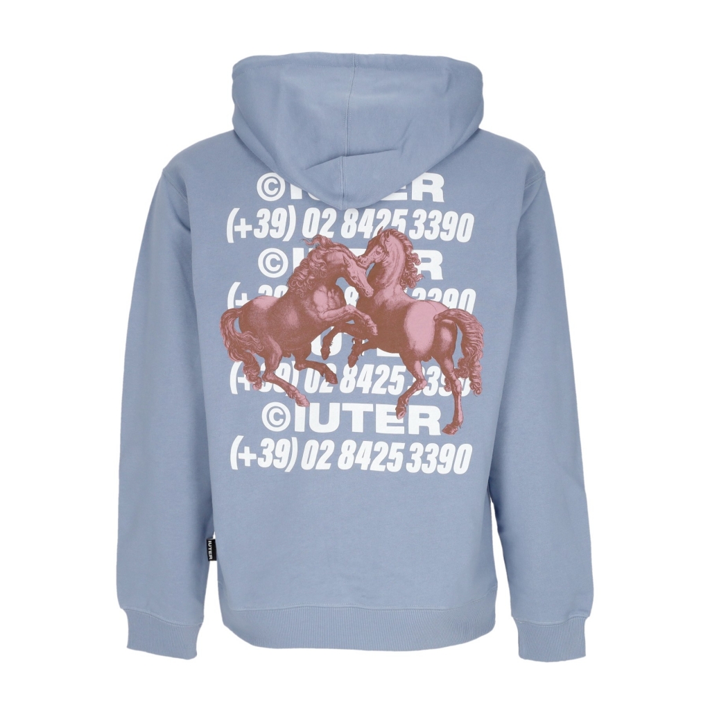 felpa leggera cappuccio uomo horses hoodie COUNTRY BLUE