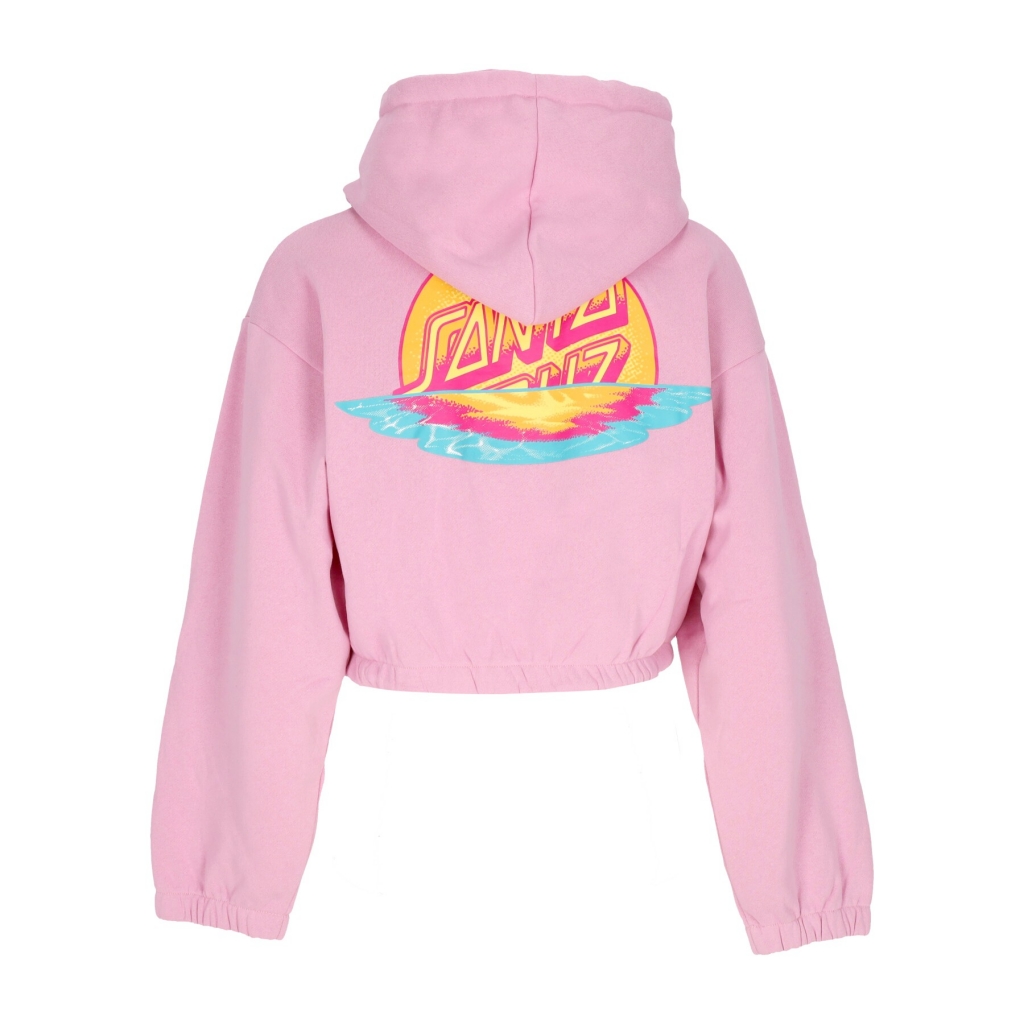 felpa cappuccio zip donna sunrise dot zip hoodie FONDANT PINK