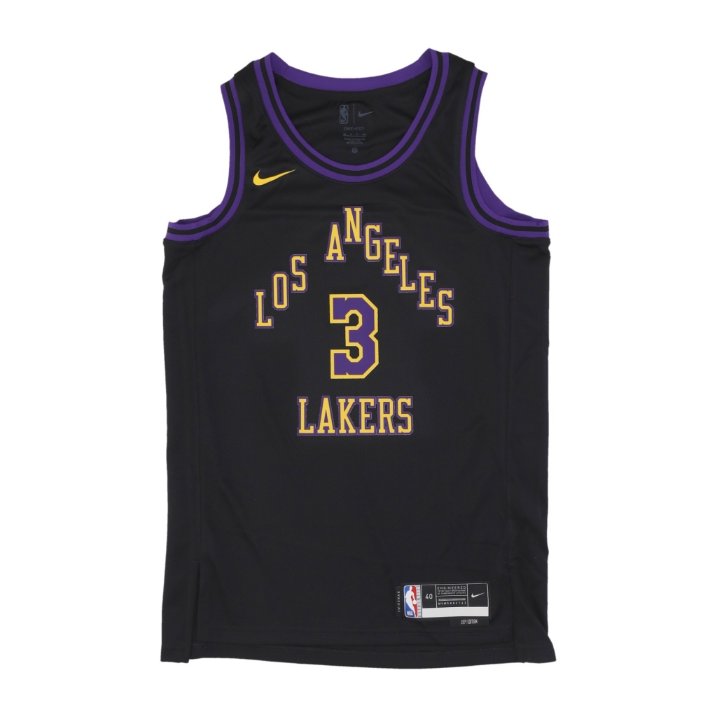 canotta basket uomo nba city edition 2023/24 dri-fit swingman jersey no 3 anthony davis loslak BLACK