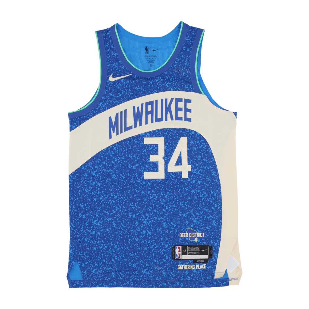 canotta basket uomo nba city edition 2023/24 adv authentic jersey no 34 giannis antetokounmpo milbuc PHOTO BLUE