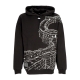 felpa leggera cappuccio uomo chinese wall outline over hoodie BLACK/WHITE