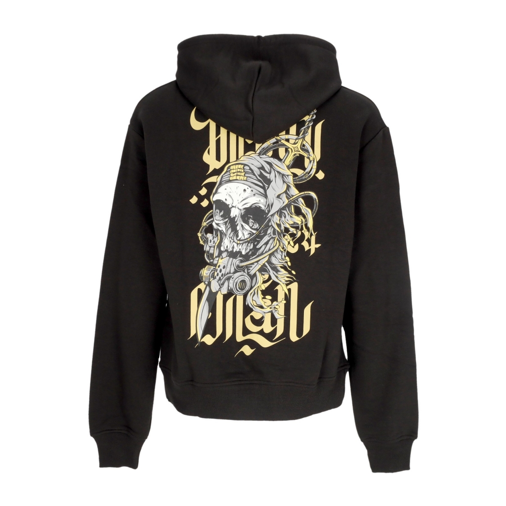 felpa leggera cappuccio uomo desert skull hoodie BLACK