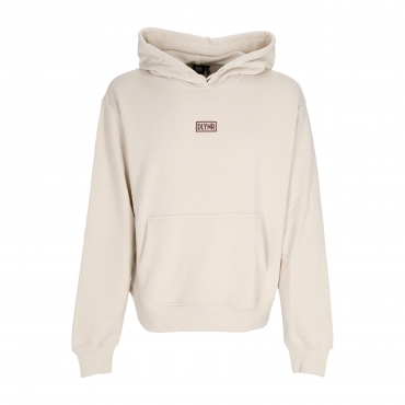 felpa leggera cappuccio uomo 3d box logo hoodie BEIGE