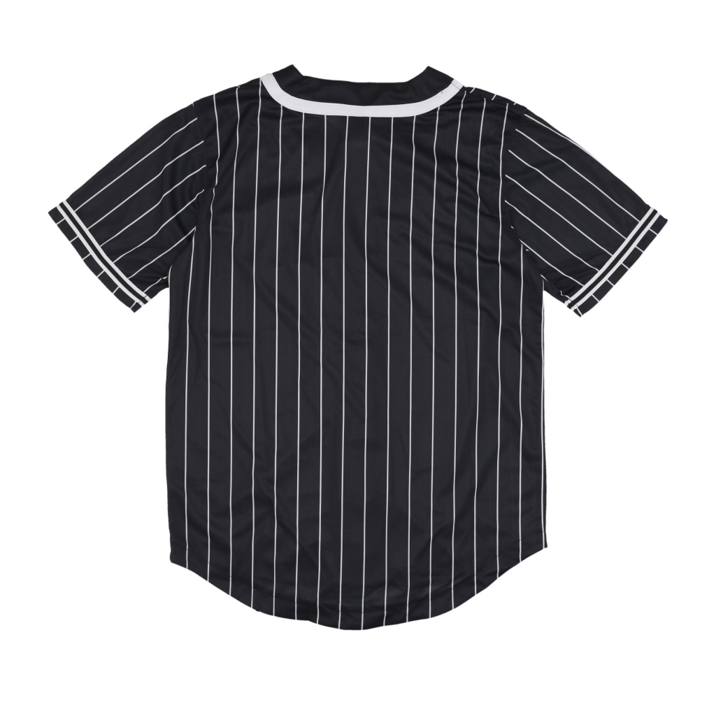 casacca bottoni uomo pinstripe baseball shirt BLACK/WHITE