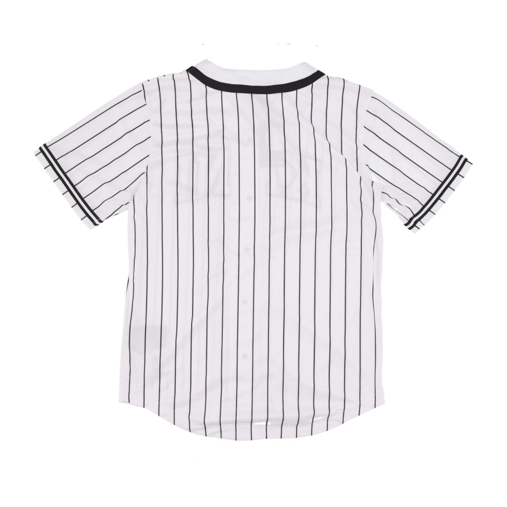 casacca bottoni uomo pinstripe baseball shirt WHITE/BLACK