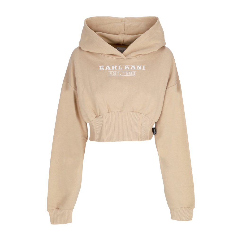 felpa cappuccio corta donna w corset hoodie SAND