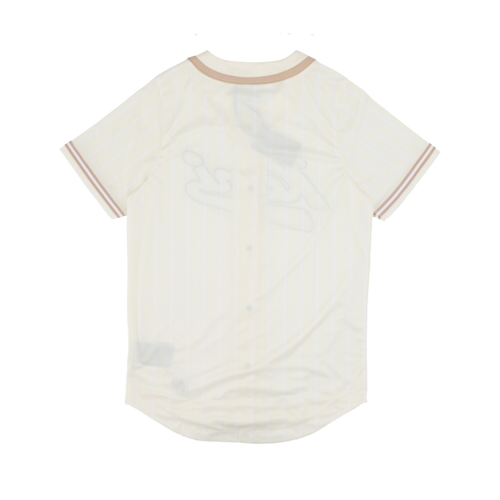 casacca bottoni donna w pinstripe baseball shirt OFF WHITE/WHITE