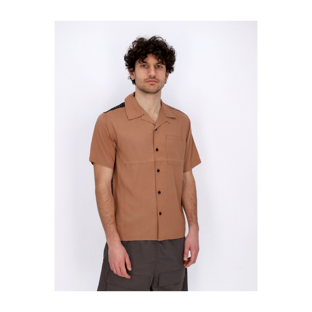 camicia manica corta uomo face woven BRASS